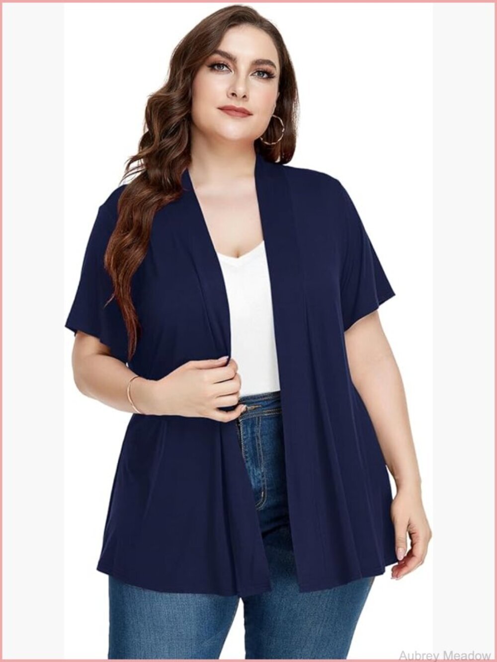 Short Sleeve Cardigan Open Front Plus Size Lightweight Summer Cover Up
